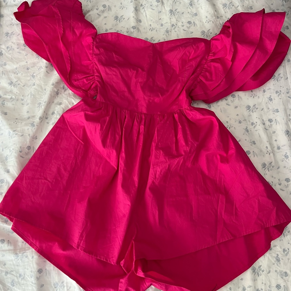 Elegant Pink Ruffled Jumpsuit